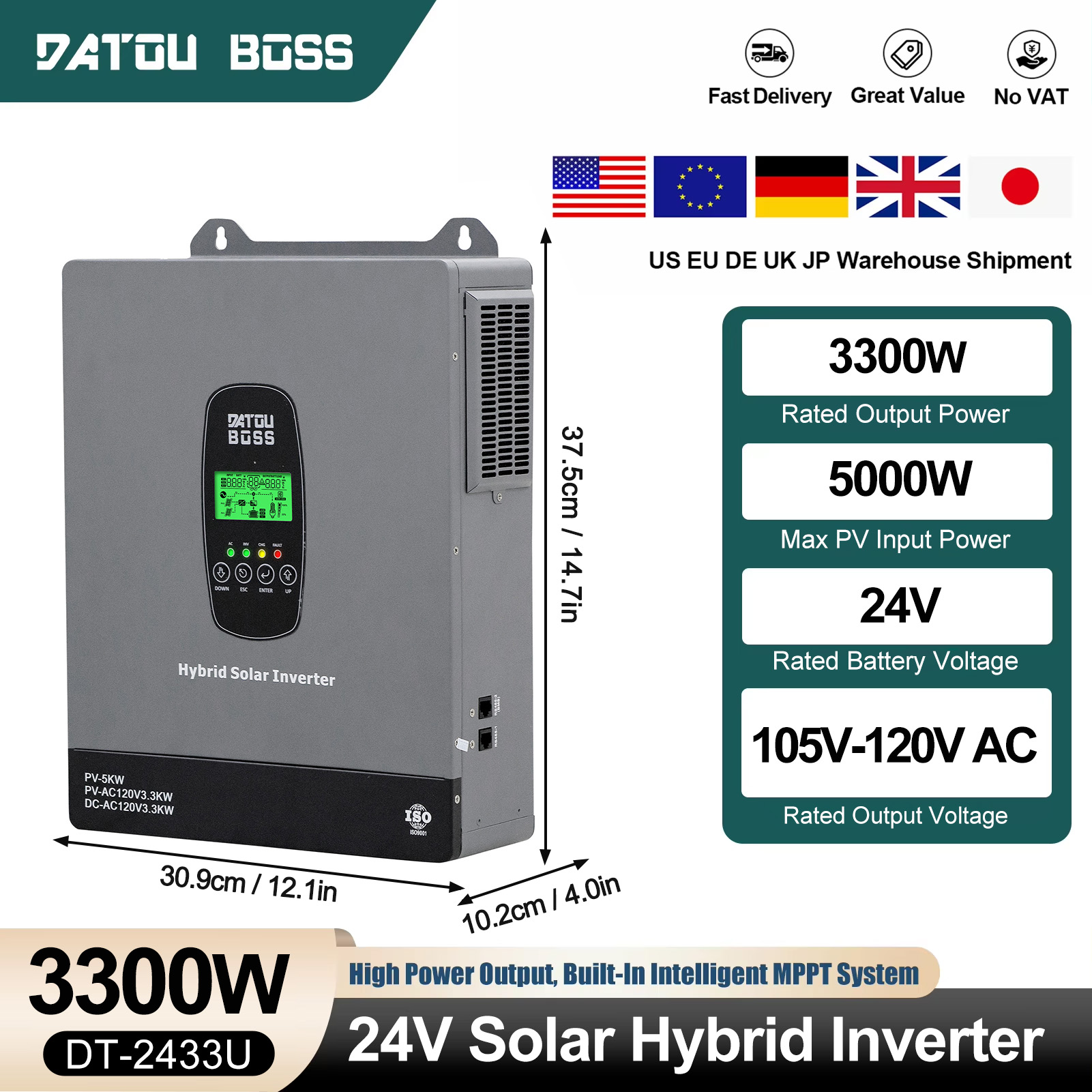 Drone Solar Charger - DATOUBOSS 3300W 24V 태양광 인버터 순수