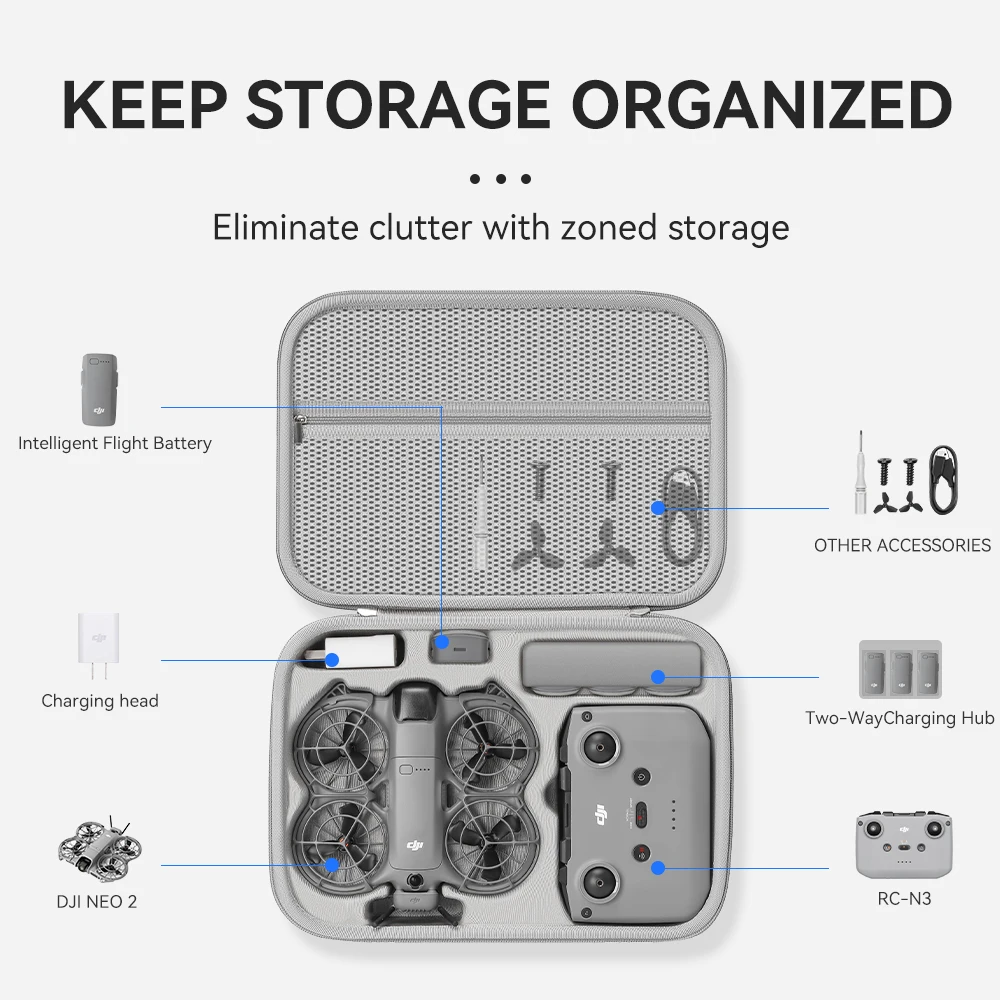 Drone Hard Shell Case - DJI NEO 2 드론 액세서리용 여행용