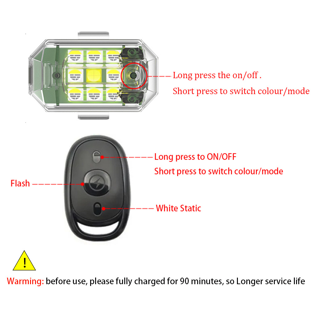2개/4개 무선 LED 드론 스트로브 라이트 오토바이  - Drone Beacon Light 리뷰 및 가격